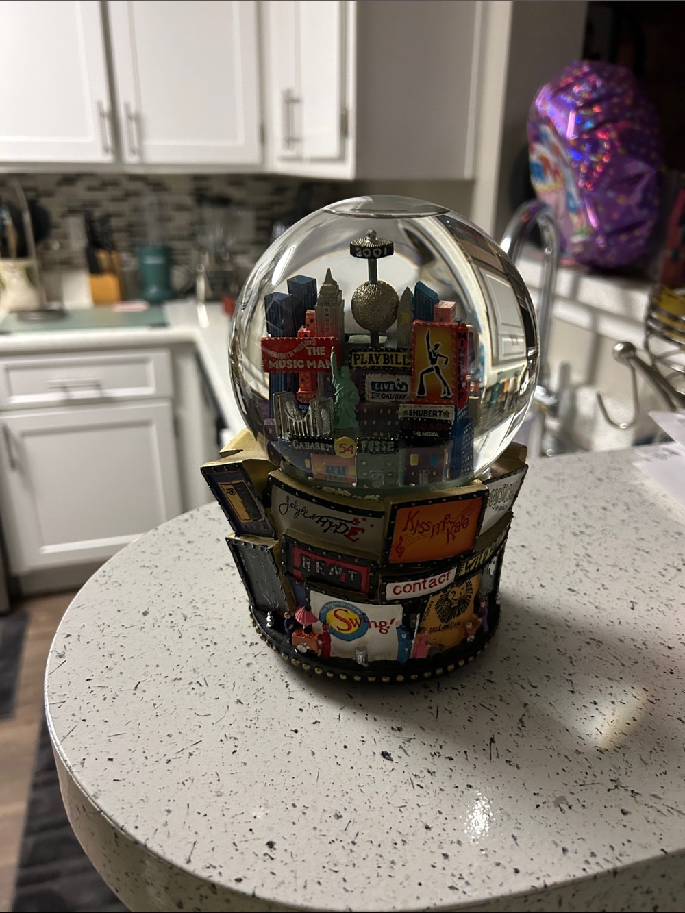 Times Square Broadway Musical Snow Globe - Colorful